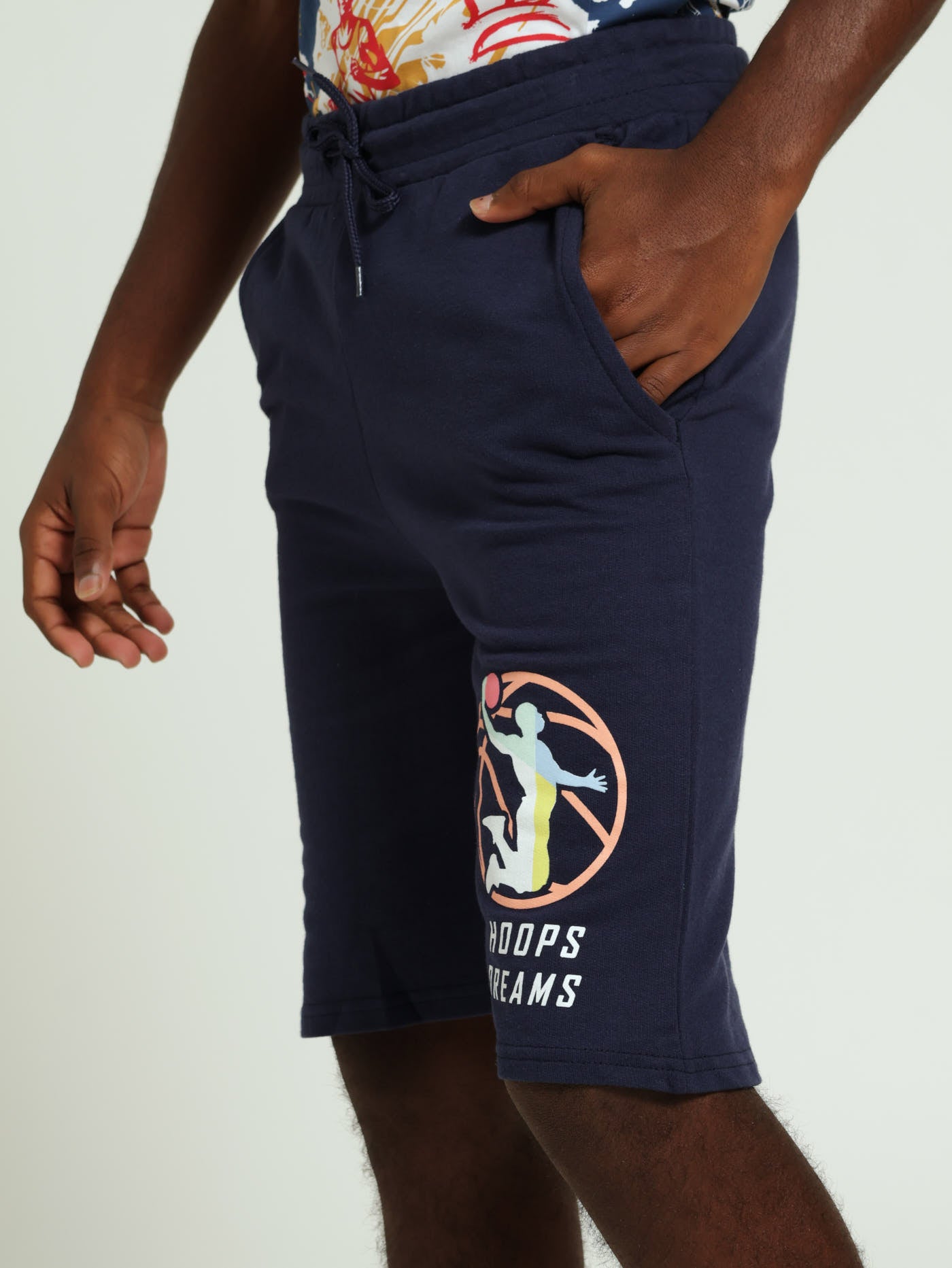 Boys Basketball Fleece Shorts Navy Edgars