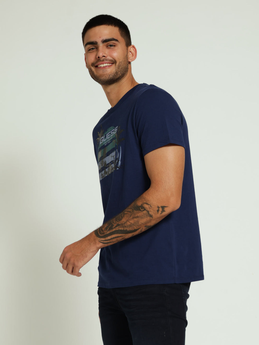 Palm Tee - Navy