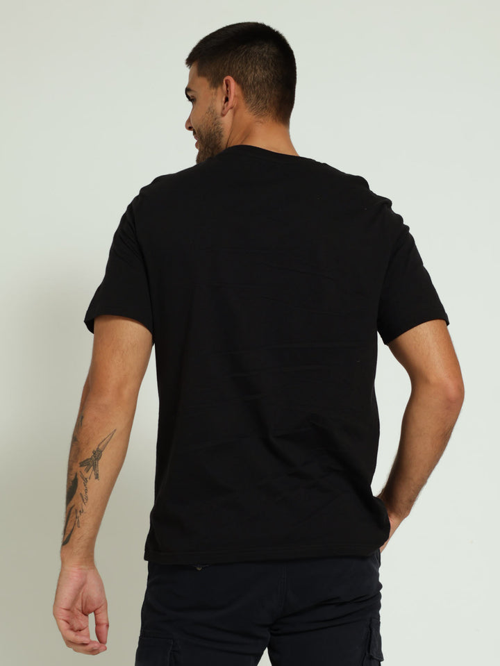 Badge Plain Crew Tee - Black