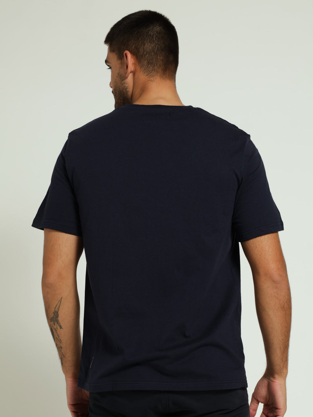 Badge Plain Crew Tee - Navy