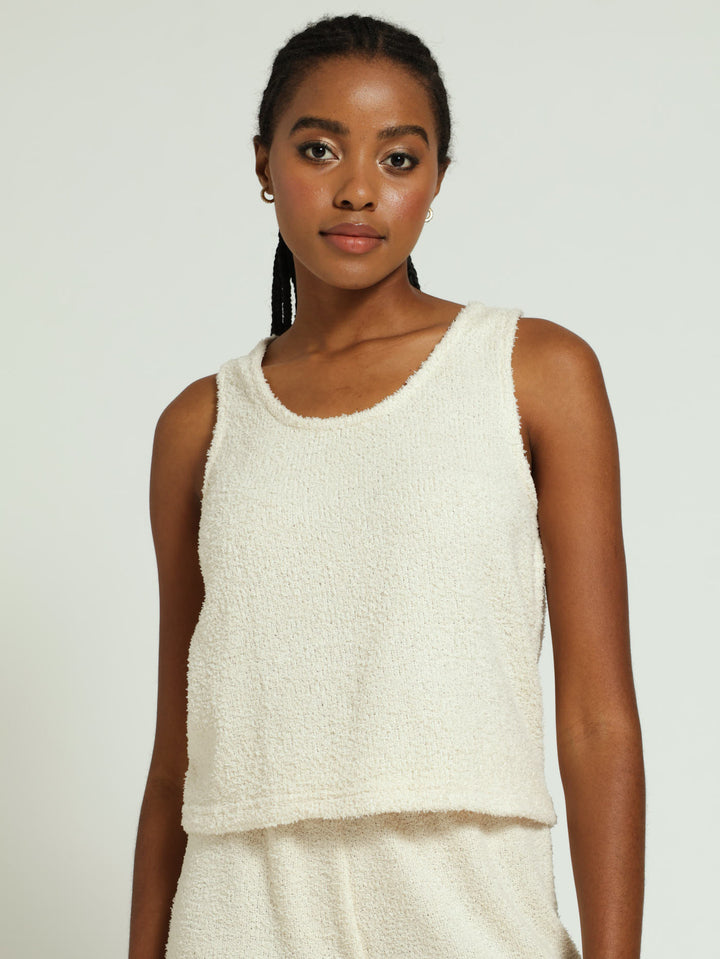 Cosy Knit Tank Top - Beige