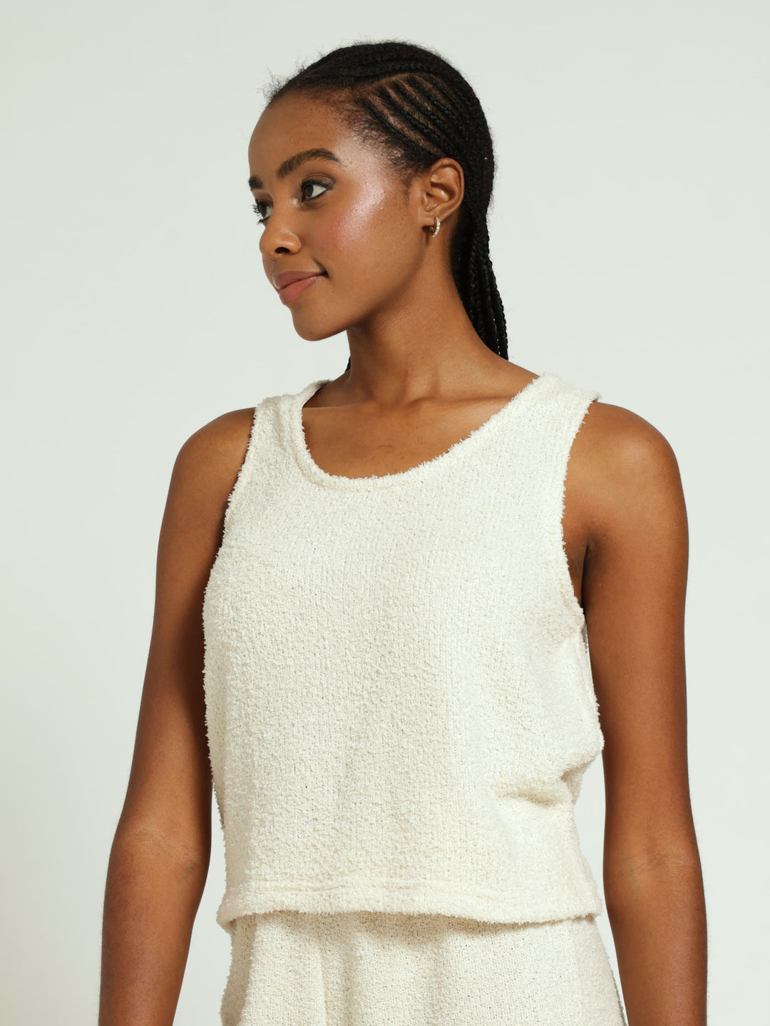 Cosy Knit Tank Top - Beige