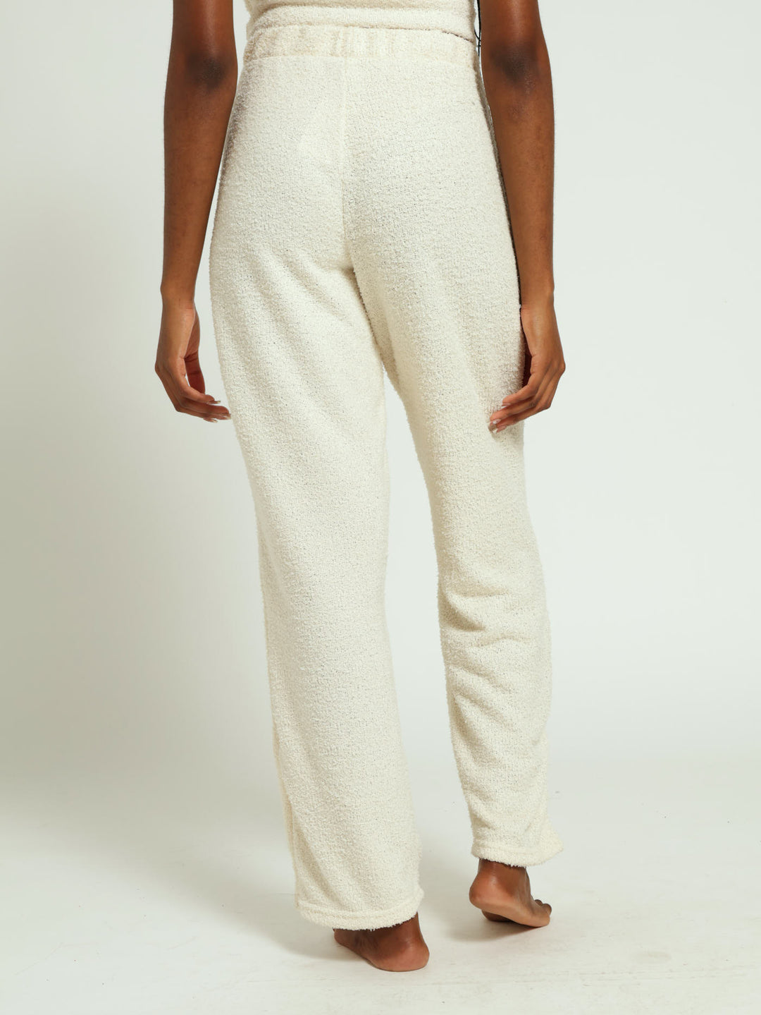 Cosy Knit Straight Leg Pants - Beige