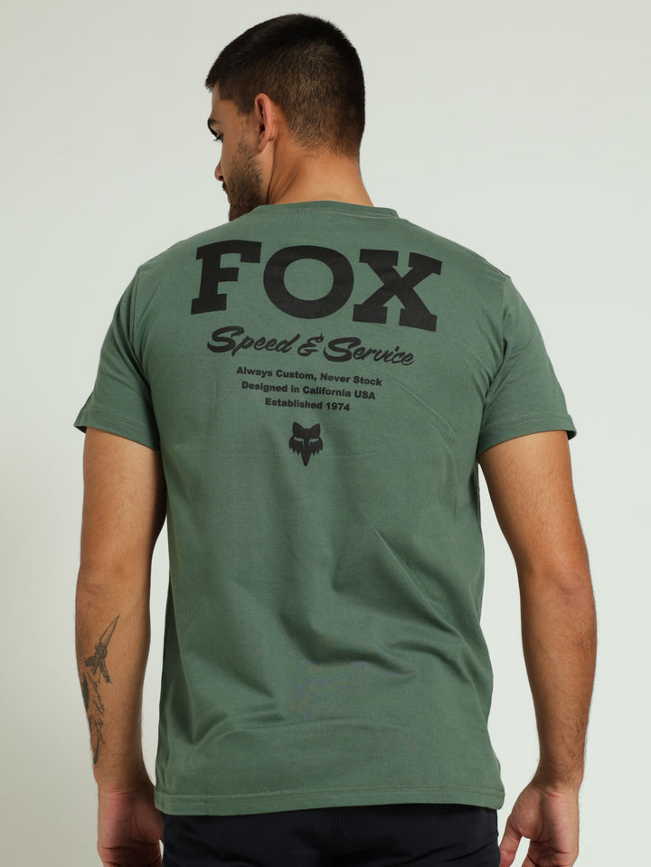 Speed & Service Tee - Forest Green