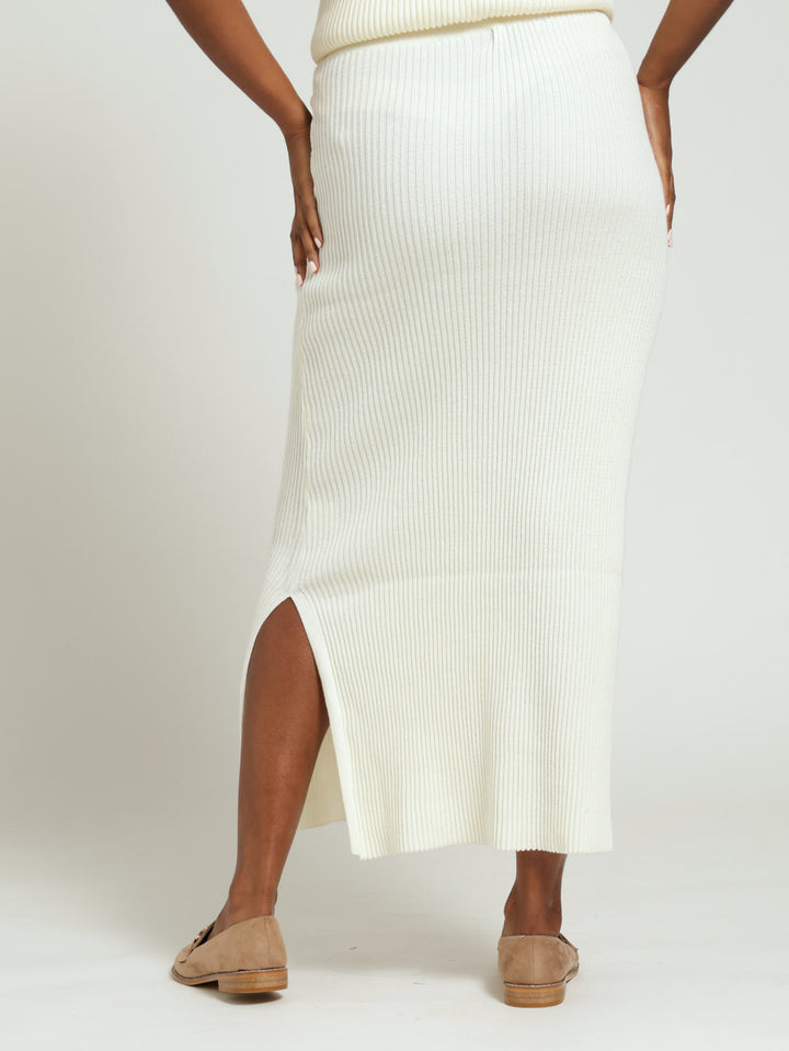 Aline Knit Maxi Skirt - Cream