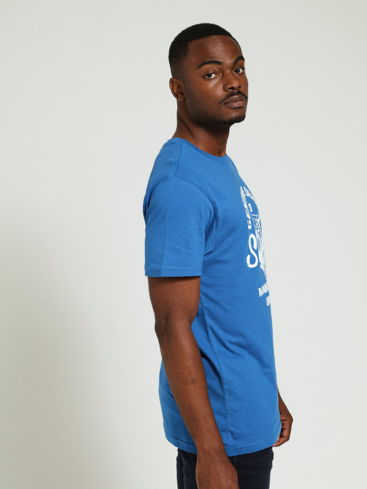 Basic Print Tee - Blue