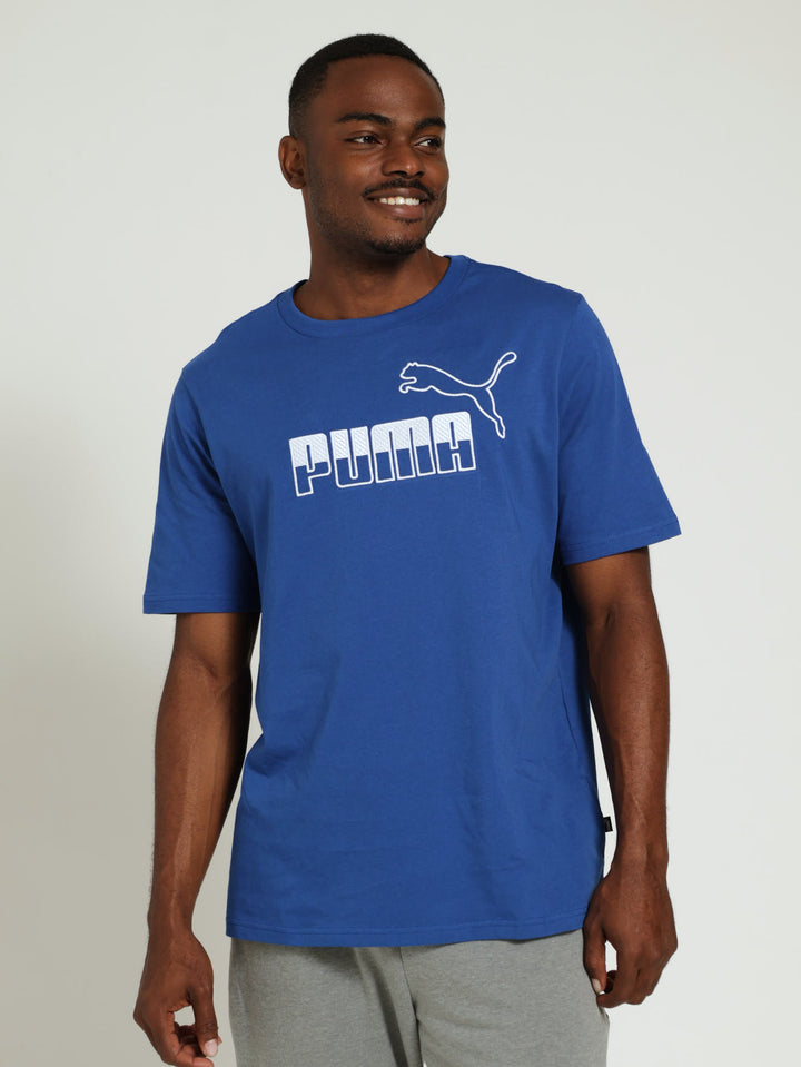 No.1 Embroidery Logo Tee - Cobalt