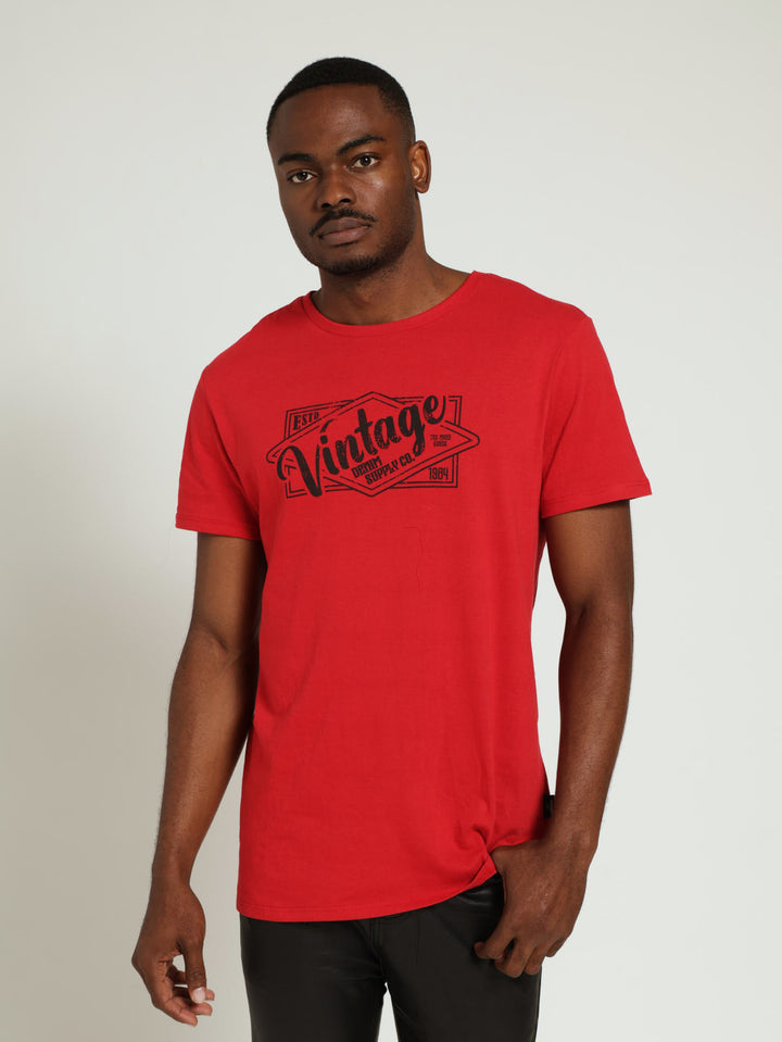 Basic Print Tee - Red