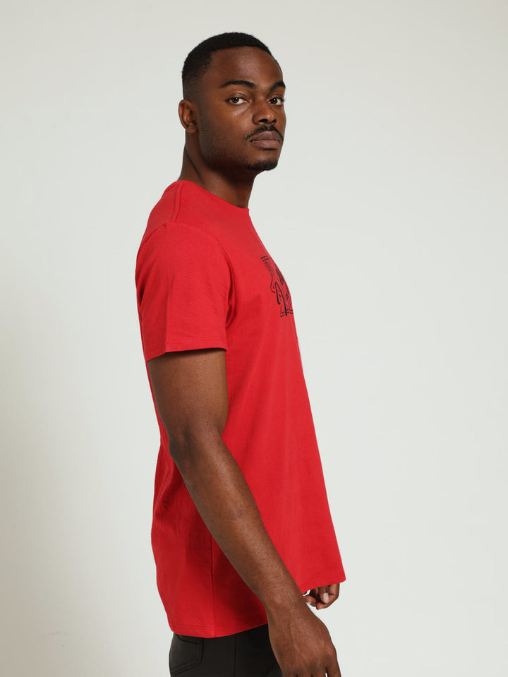 Basic Print Tee - Red