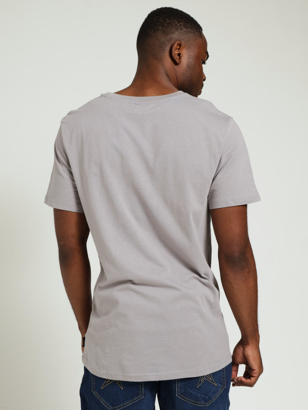 Basic Print Tee - Light Grey