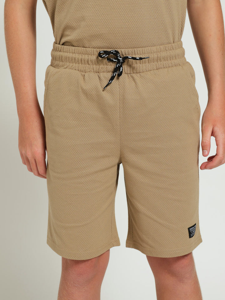 Boys Jacquard Shorts - Stone