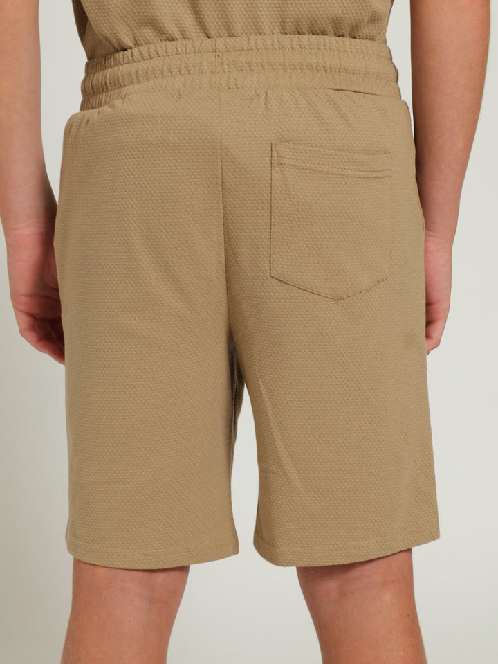 Boys Jacquard Shorts - Stone