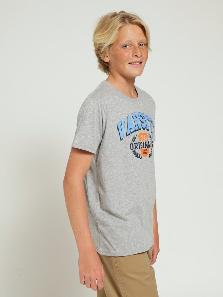 Boys Varsity Tee - Grey Melange