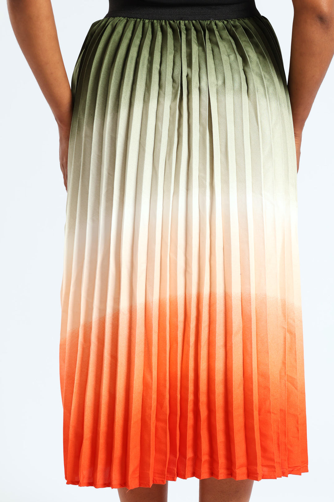 Pleated Pullon Ombre Maxi Skirt