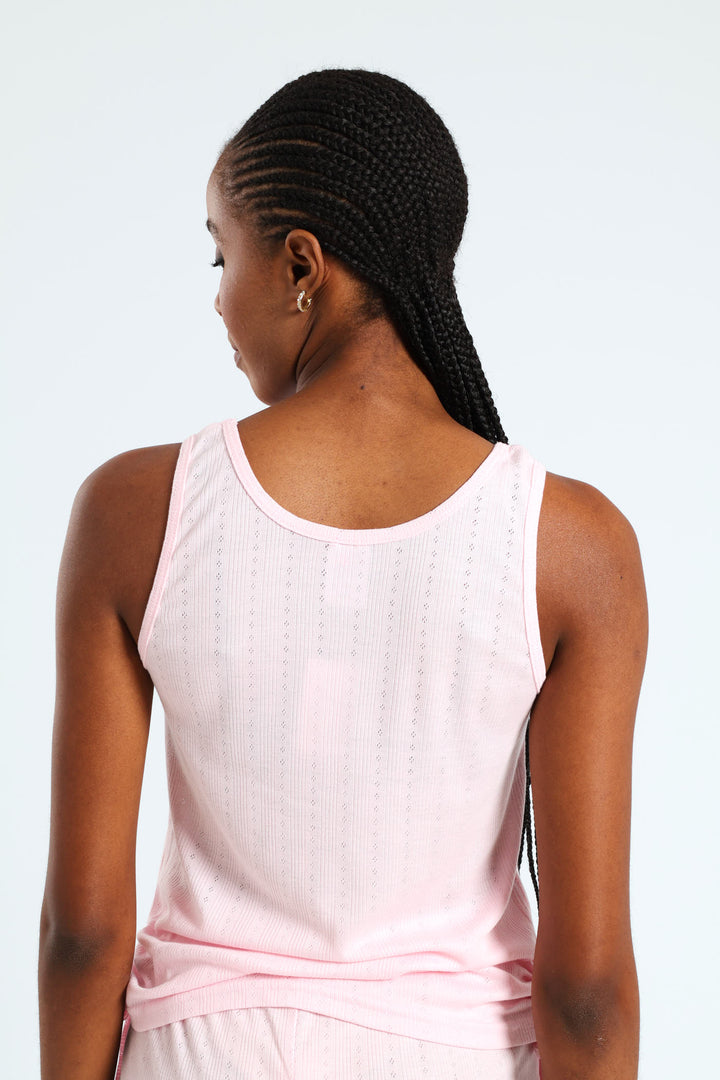 Pontelle Knit Tank With Side Ties - Pink