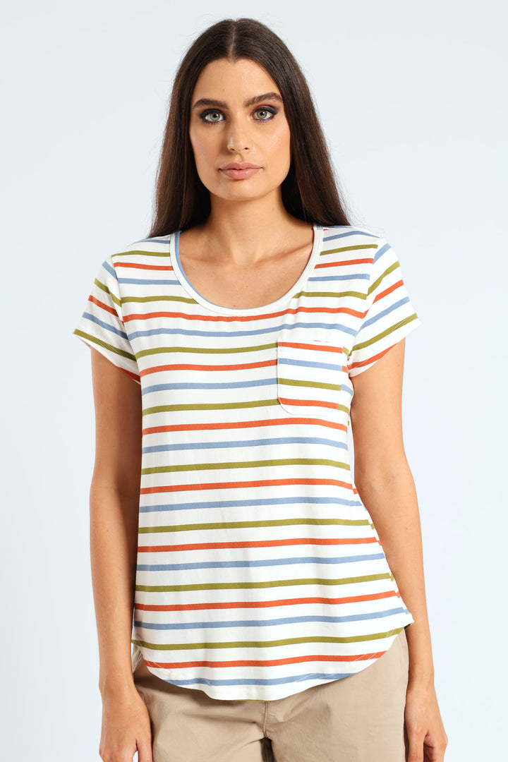 Stripe Pocket Tee