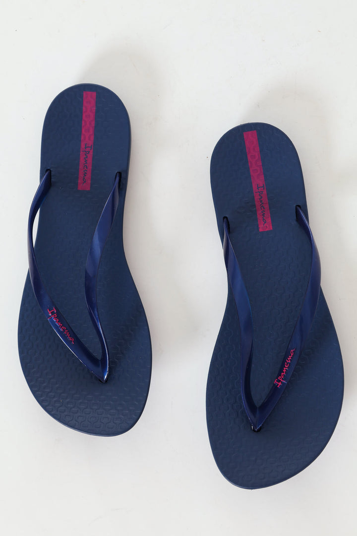 Wave Thong Sandals - Navy