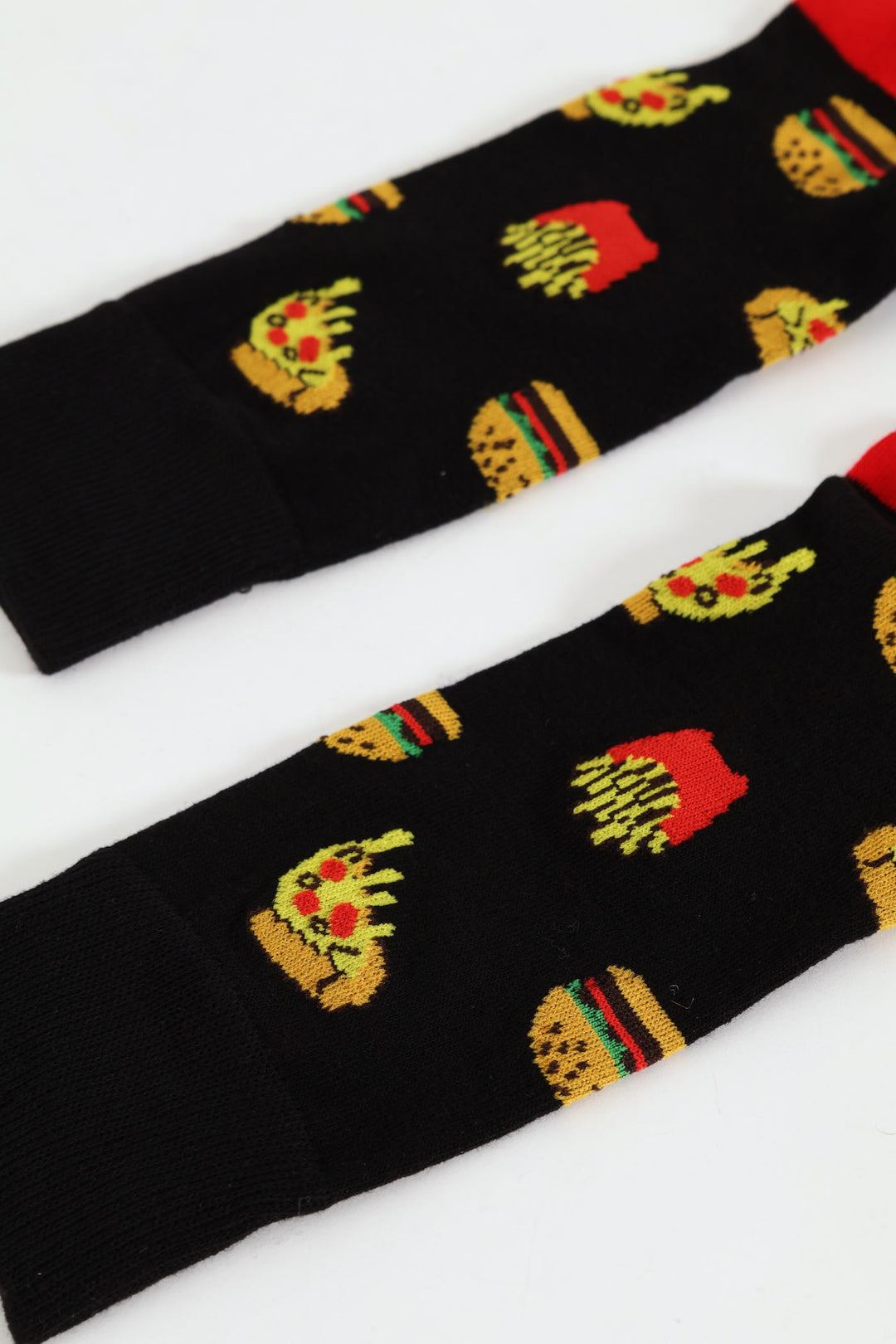 Single Food Print Anklet Socks - Black