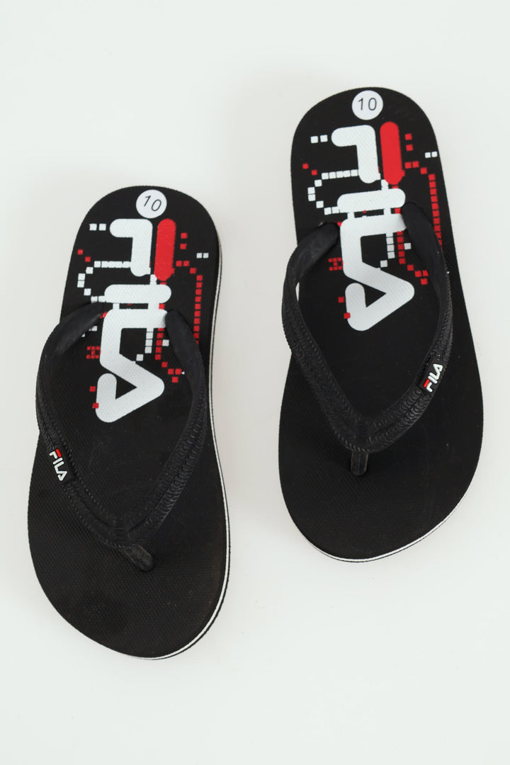 Boys Mars Flip Flop - Black/Red