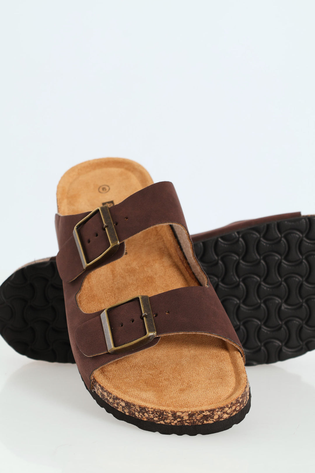 Double Buckle Comfort Sandal - Chocolate