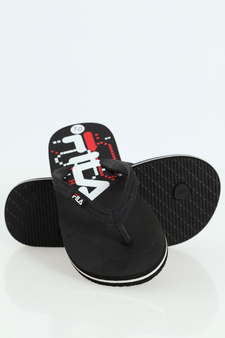 Boys Mars Flip Flop - Black/Red