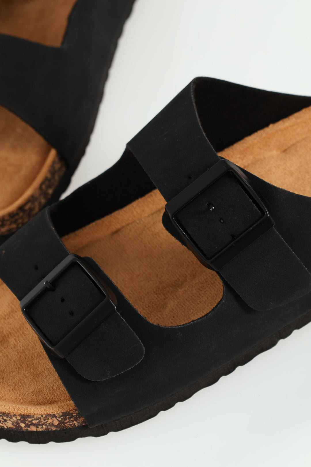 Double Buckle Comfort Sandal - Black