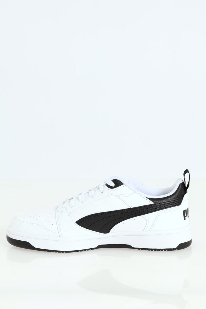 Mens Rebound V6 Lo Chunky Closed Toe Lace Up Sneaker - Black/White