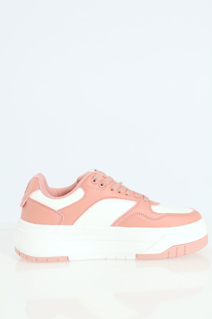 Reagan Platform Chunky Sneaker-White/Pink