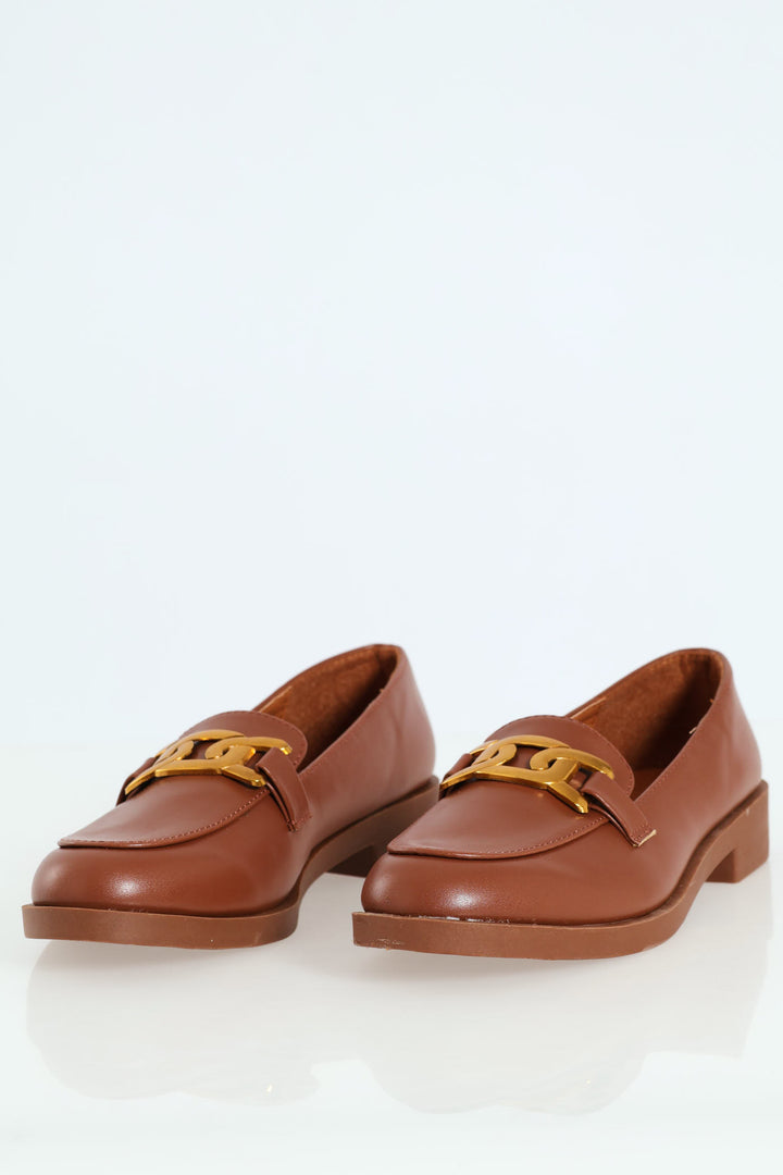 Smart Chain Burnish Fashion Loafer - Brown