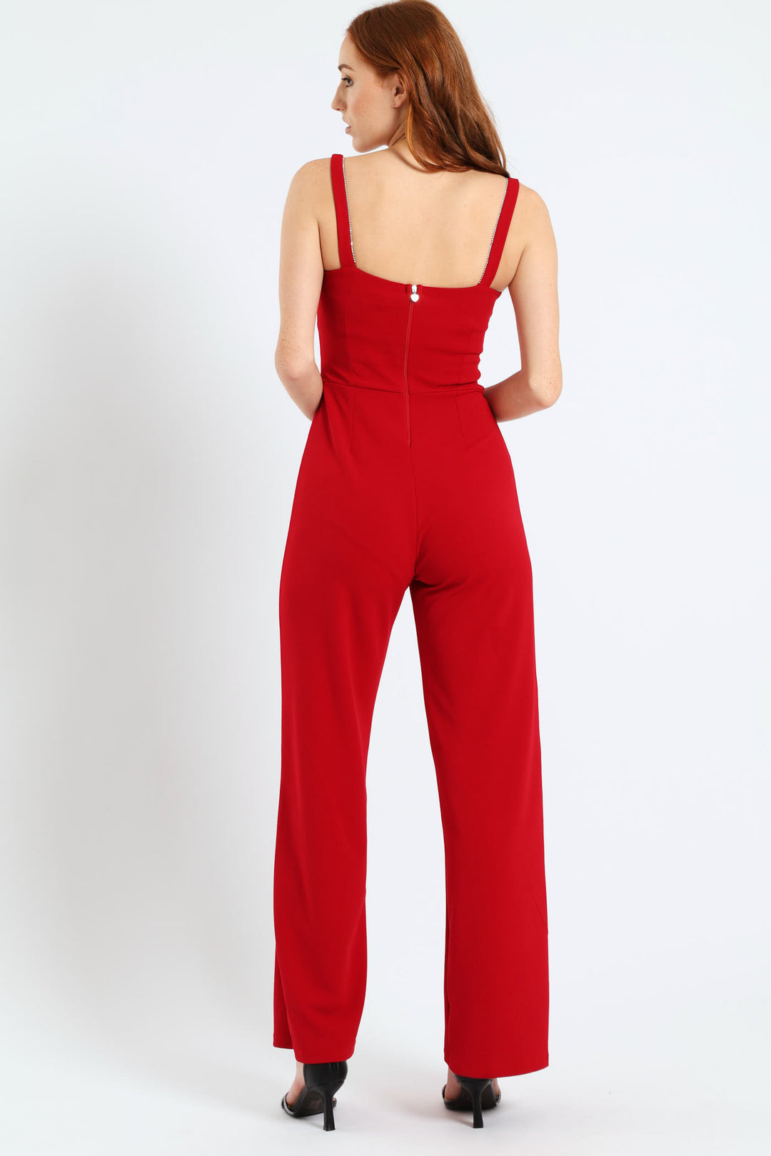 Jumpsuit With An Underbust Cutline - Red