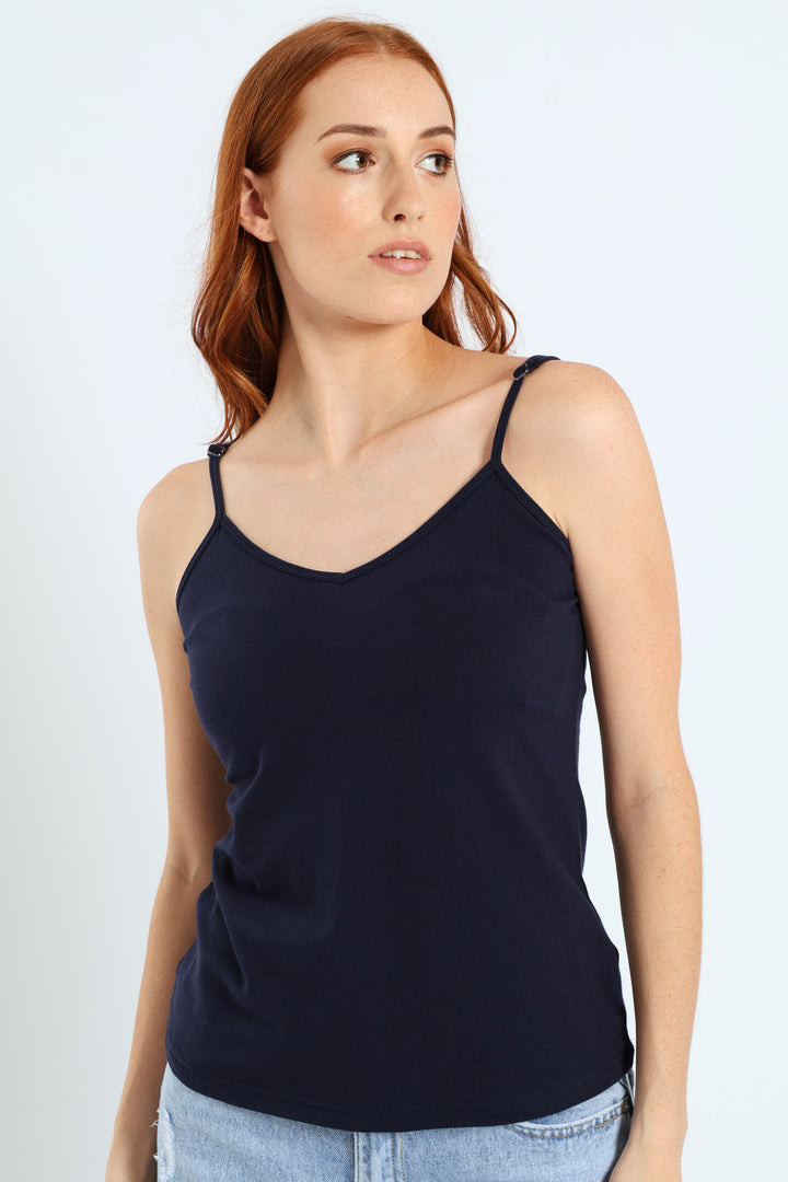 Sleeveless V-Neck Cami - Dark Navy