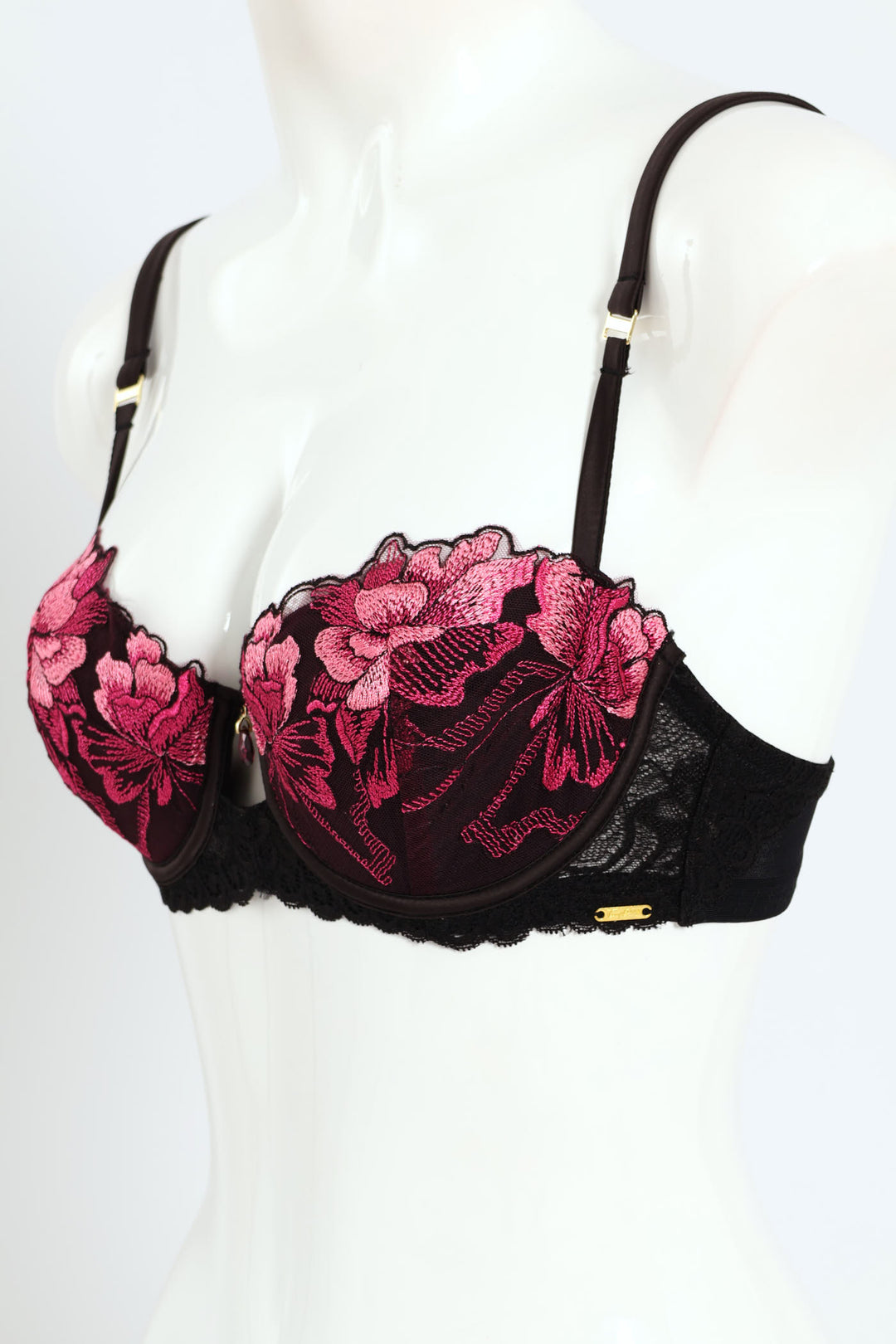 Embroidered Lace Lightly Padded Balconette Bra