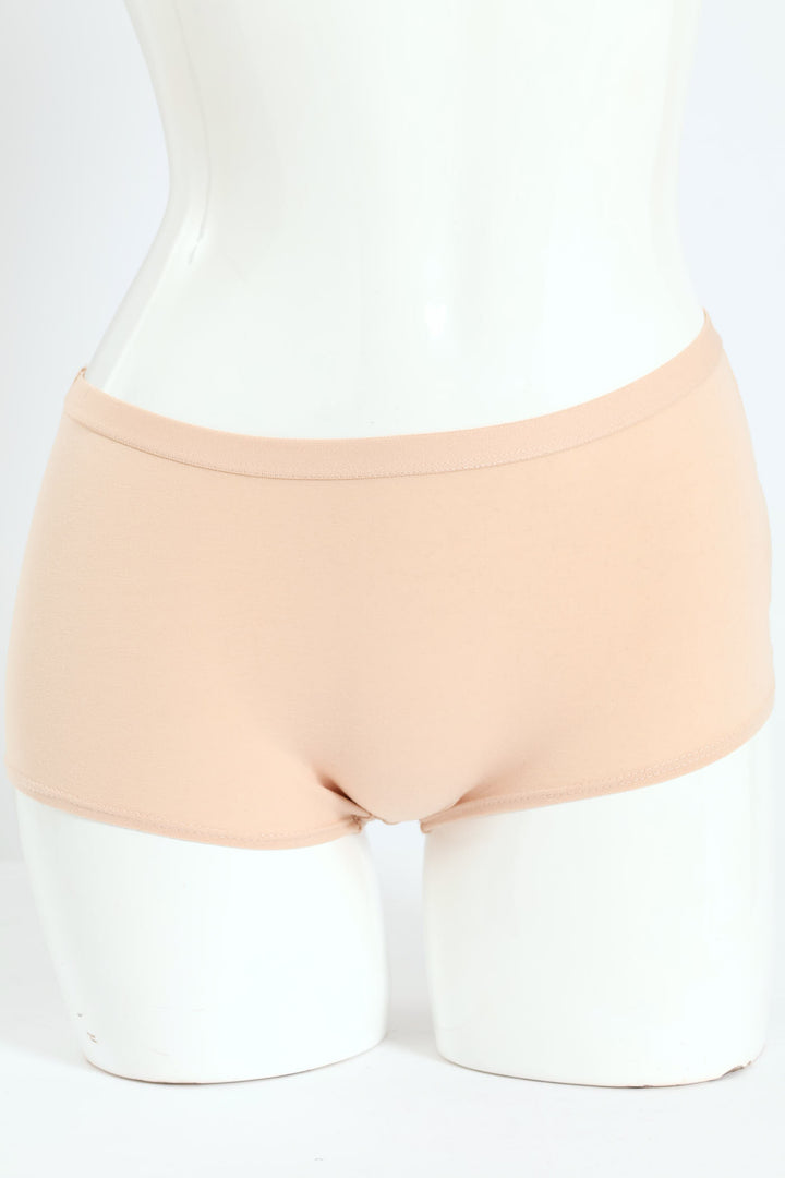 Girls 2 Pack Boyleg Pantie - Nude