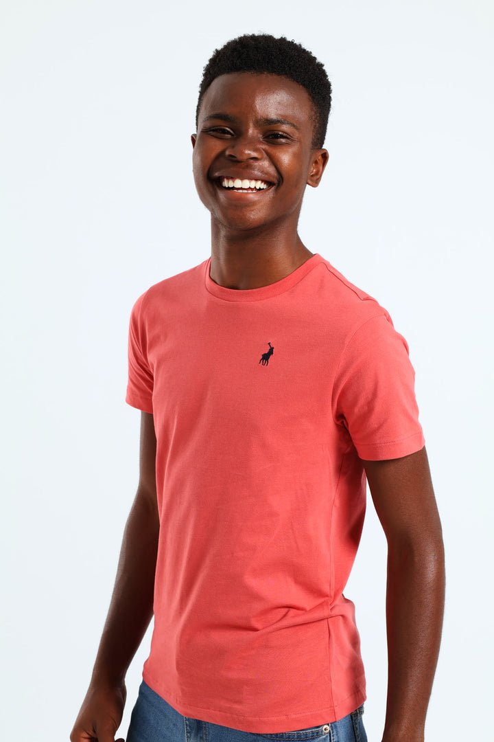 Boys Short Sleeve Brick Classic Tee - Mahogany