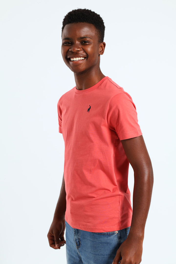 Boys Short Sleeve Brick Classic Tee - Mahogany