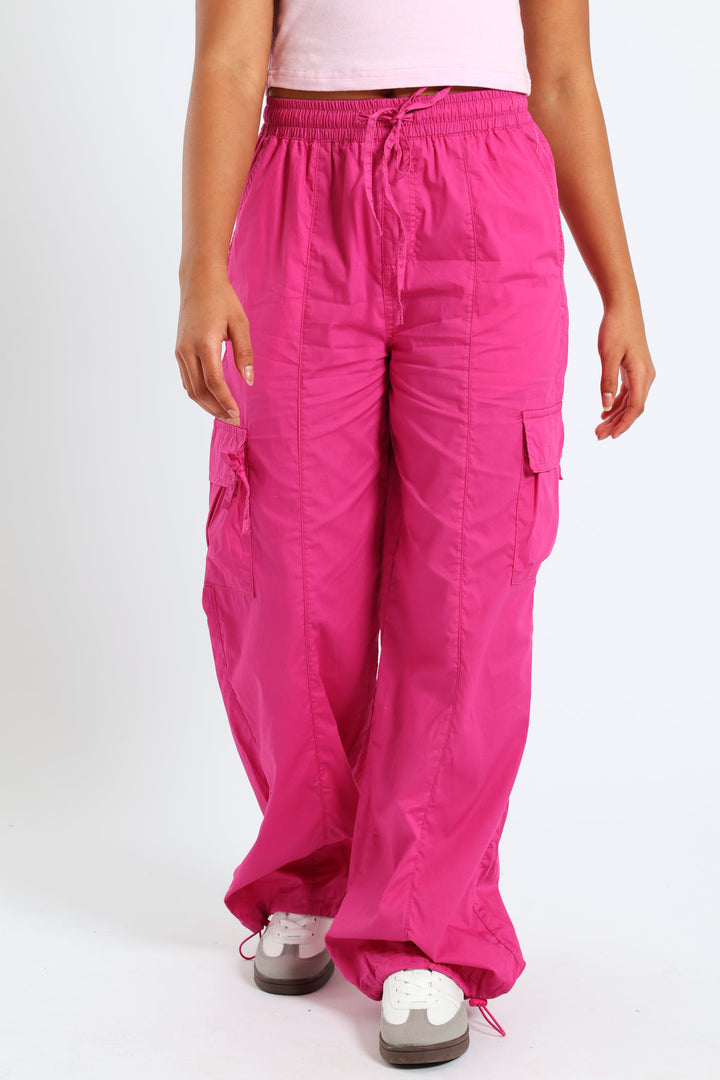 Girls Parachute Pants - Cerise