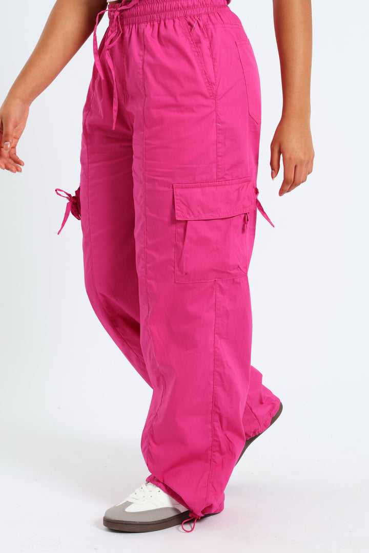 Girls Parachute Pants - Cerise