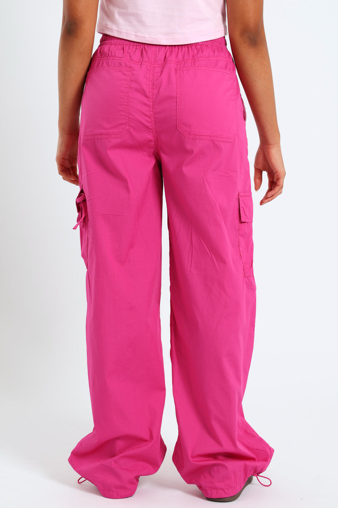 Girls Parachute Pants - Cerise