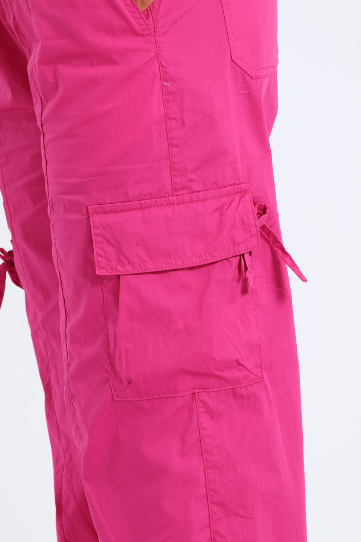 Girls Parachute Pants - Cerise