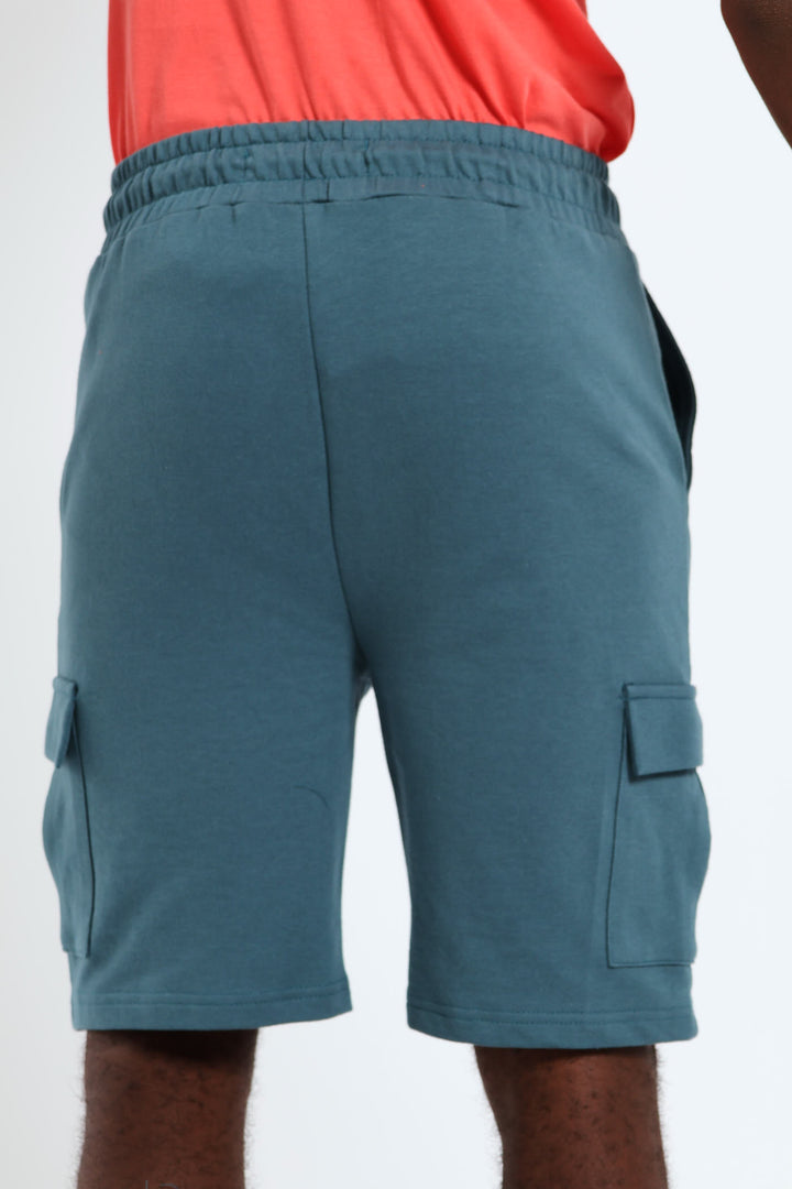 Boys Cargo Fleece Shorts - Dark Teal