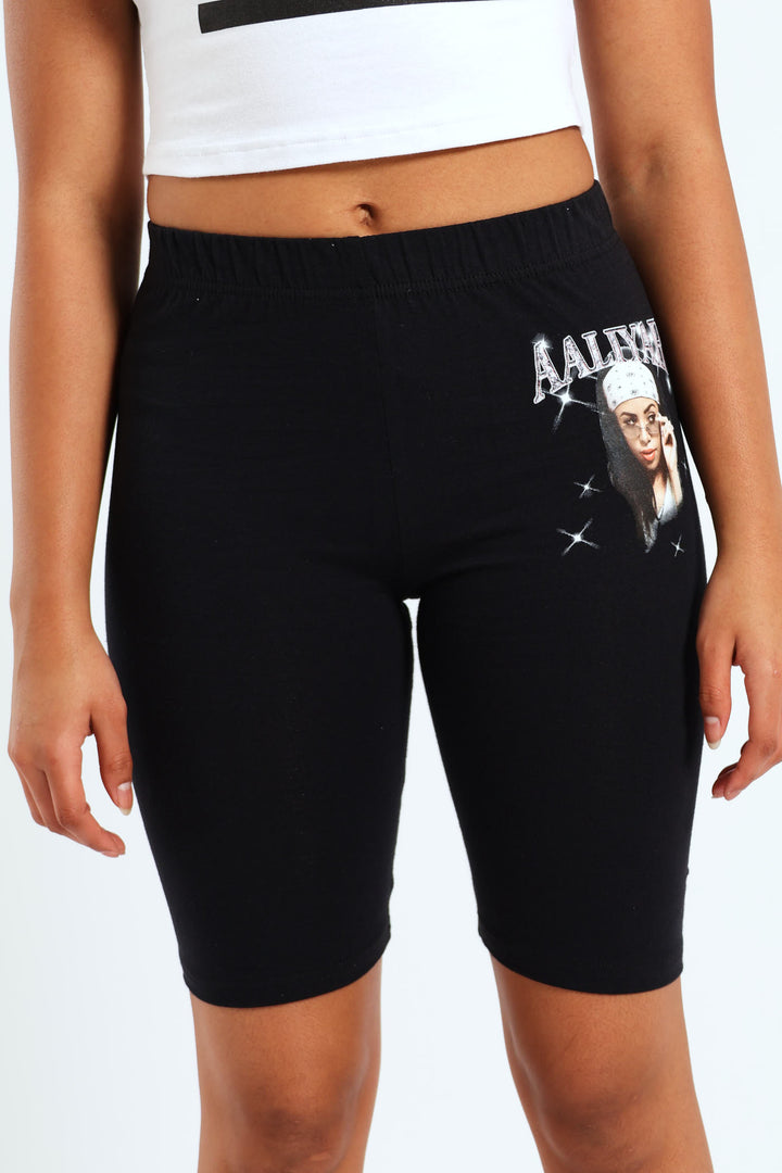 Girls Aaliyah Cycle Shorts - Black