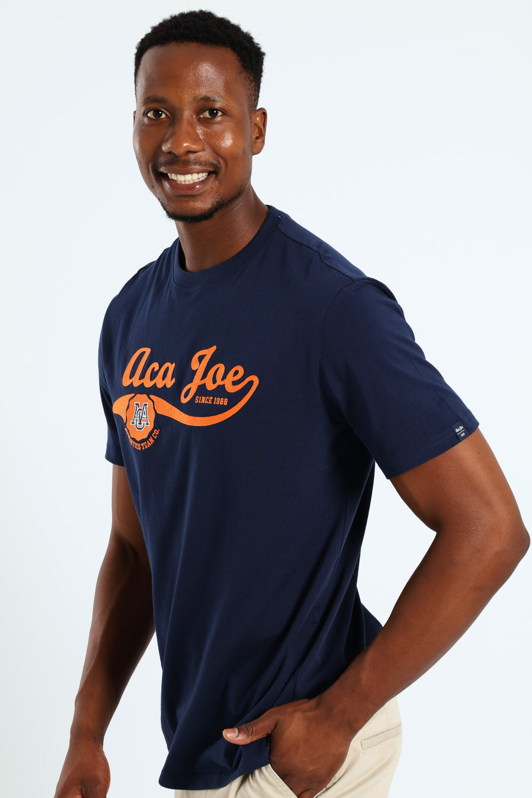 Tail Logo Embroidered Tee - Navy