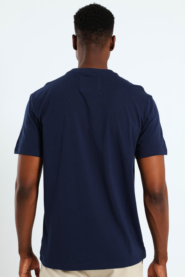 Tail Logo Embroidered Tee - Navy