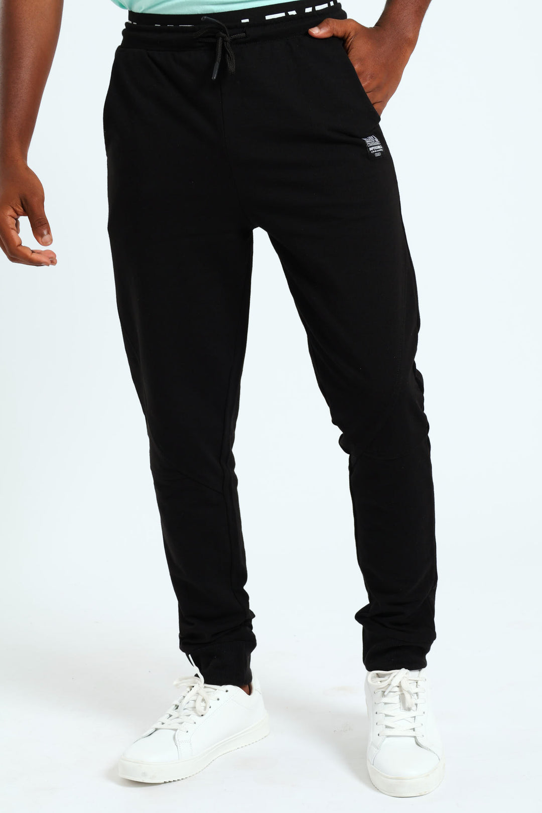 Boys Elastic Waist Fleece Bottoms - Black