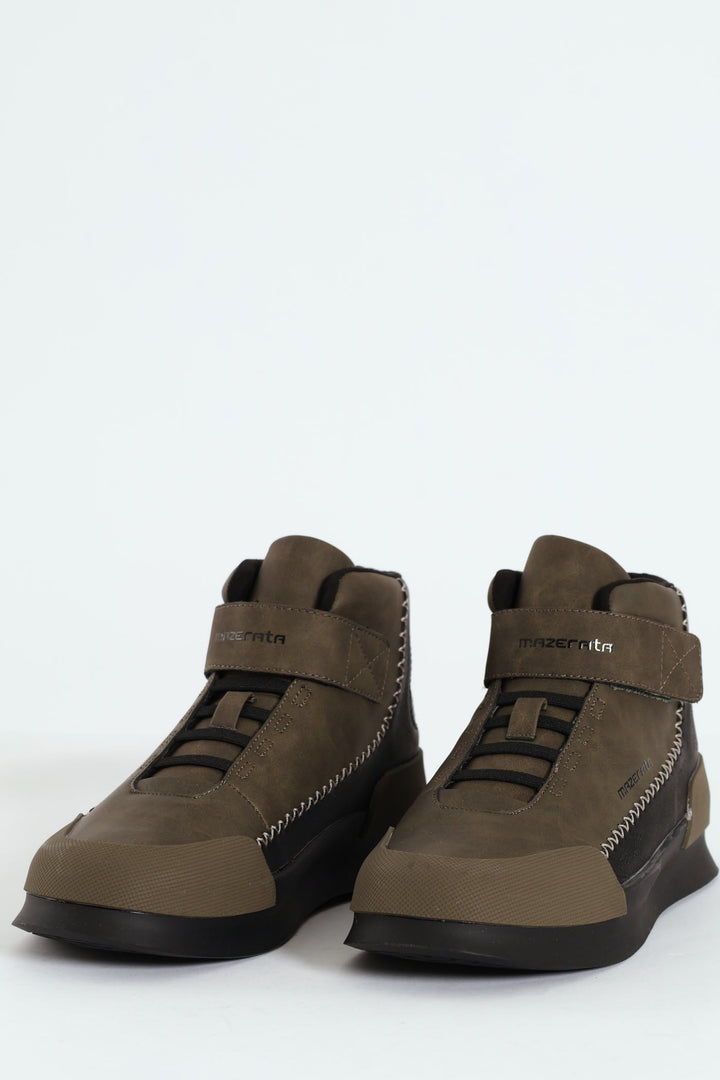 Velcro Hightop Sneakers - Olive