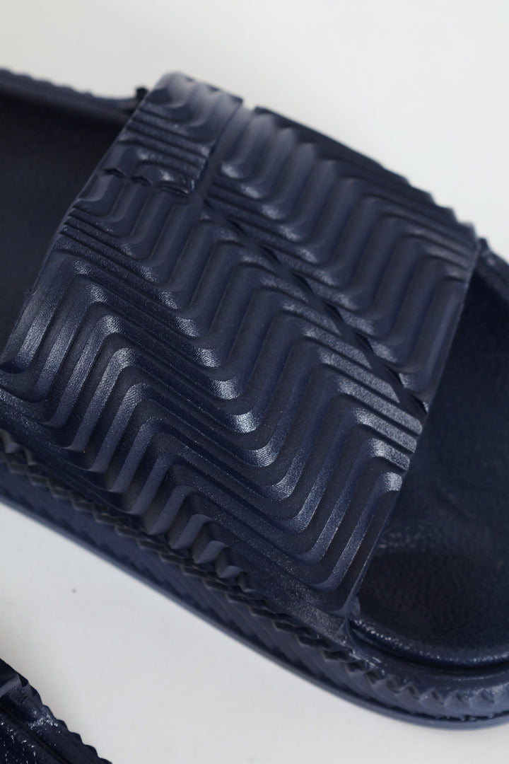 3D Slide Sandals - Navy