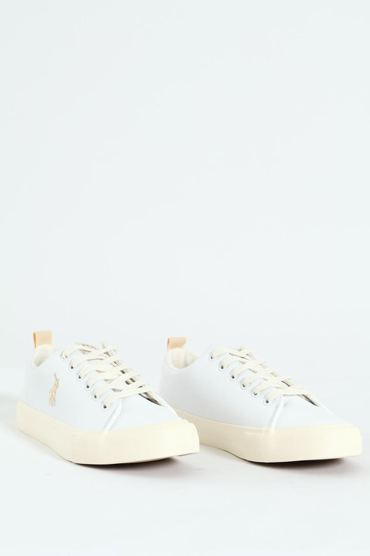 Embroidered Logo Basic Sneaker - White