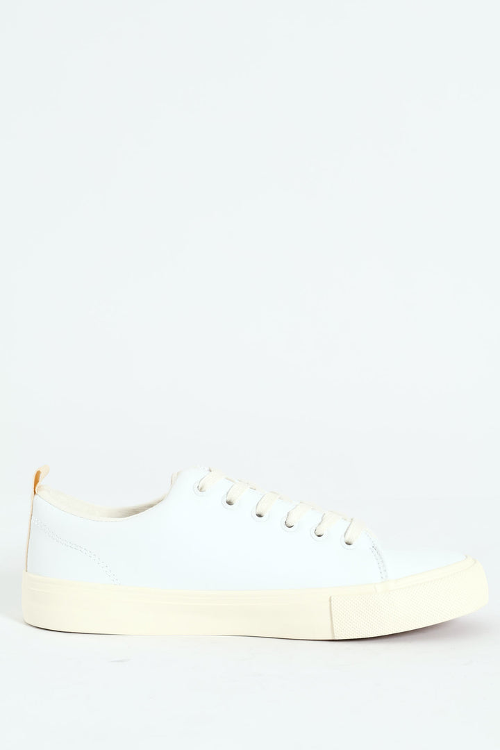 Embroidered Logo Basic Sneaker - White