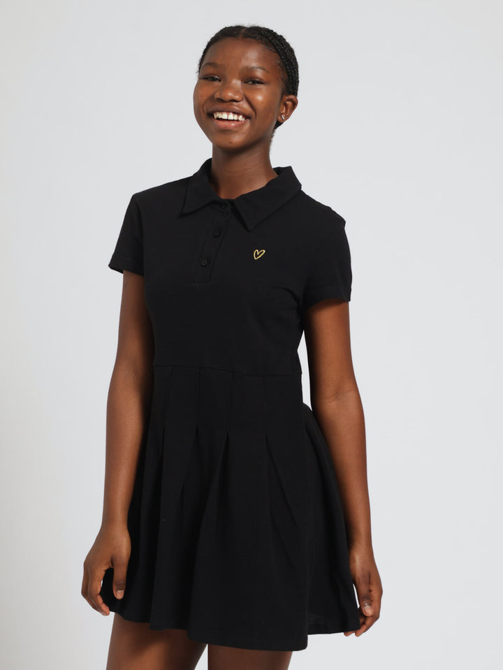 Girls Golfer Tennis Dress - Black