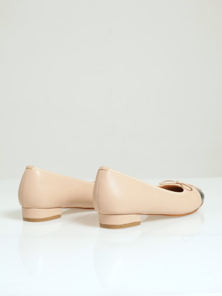 Melisse 5 Two Tone Bow Pump - Nude